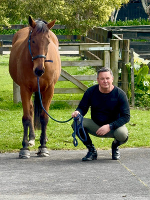 Matt with Samson and wearing Gallant Equestrian clothing