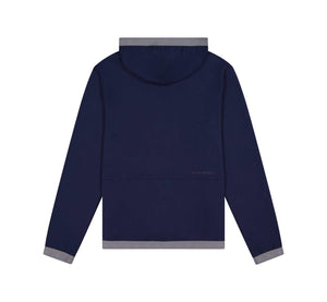 Navy Gallant Equestrian Mens Equestrian Hoodie with asymmetrical zip and gray trim, perfect for activewear and riding.