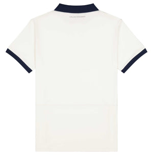 Gallant Equestrian Mens Equestrian Polo Shirt with contrast collar and cuffs, tailored slim fit, bone and navy design.