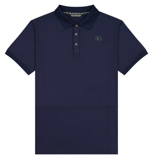 Navy Gallant Equestrian Mens Equestrian Polo Shirt made from recycled polyester and Lycra, tailored slim fit.