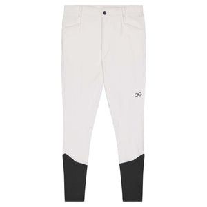 Mens Competition Breeches with knee-only silicone grip, mid-rise fit, and zippered pockets for equestrian use