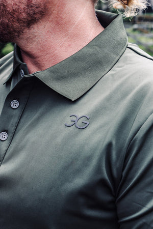 Gallant Equestrian Olive Polo Shirt close up 