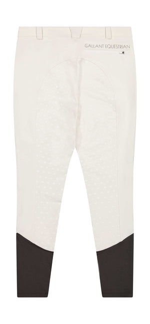 Gallant Equestrian Mens Breeches with full seat, medium weight, 4-way stretch fabric, deep front pockets, and zipper pocket, designed for riding comfort and stability.