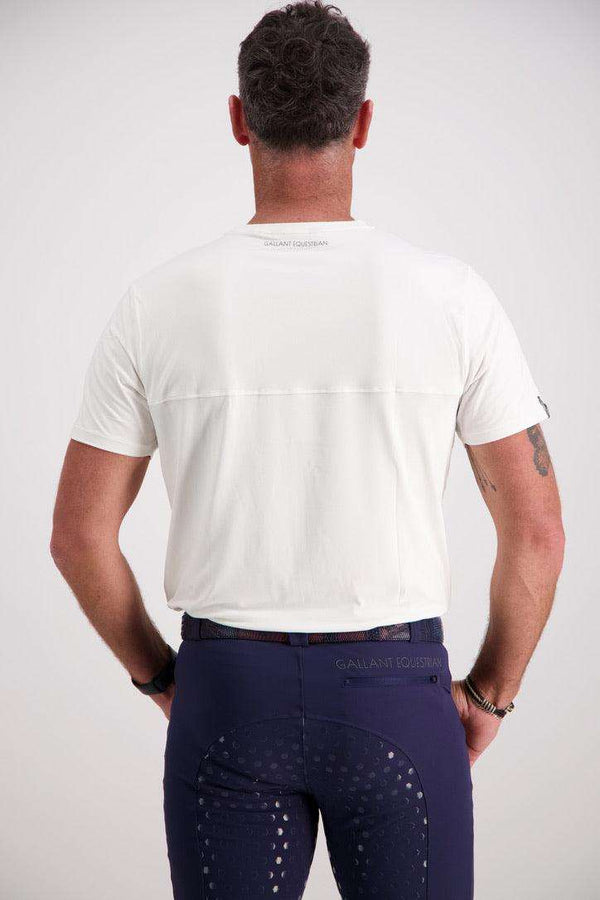 Gallant Equestrian Mens Short Sleeve Tee in bone, tailored fit, made from recycled polyester and spandex.