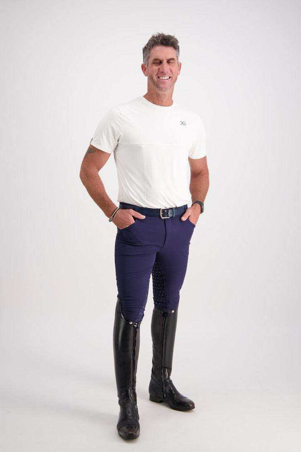 Luxurious Gallant Equestrian Mens Short Sleeve Tee in bone, tailored fit, breathable.