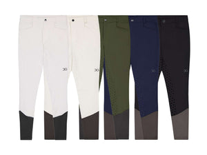 Set of five riding breeches in white, cream, olive, navy, and black colors, Breeches Bundle for mix and match riding wardrobe.