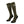 A pair of olive green knee-high socks with black toes, heels, and soles, featuring white stripe details and a white embroidered logo on the cuffs, shown against a plain white background.