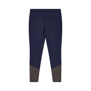 Men's full-seat equestrian breeches with grip, stretch fabric, and pocket details.
