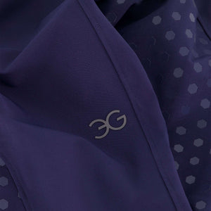 Gallant Equestrian Mens Breeches in navy blue with hexagonal pattern and brand logo, medium weight double weave fabric.