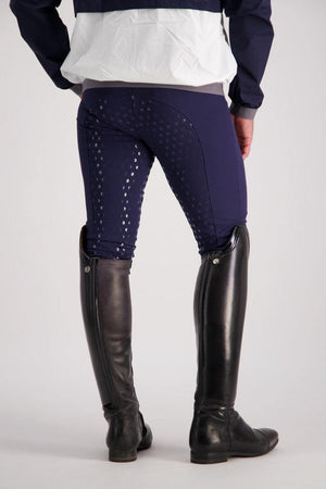 Gallant Equestrian Mens Breeches with full seat and lockdown zips, mid-rise, four-way stretch fabric, rear view.