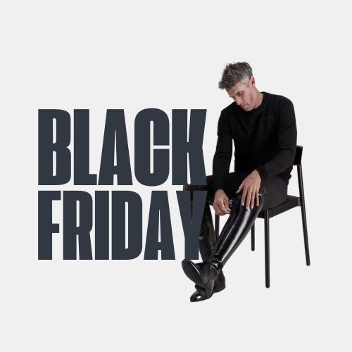 Person sitting on a chair with 'BLACK FRIDAY' text overlay