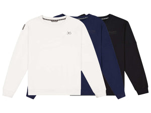Sweatshirt bundle of white, navy, and black casual long sleeve sweatshirts for riding wardrobe