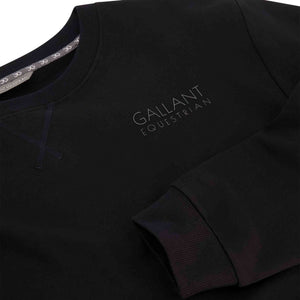 Black Gallant Equestrian Mens Sweatshirt with Gallant Equestrian logo, made from cotton with spandex for comfort and breathability.