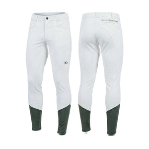 Men's competition breeches full seat grip for equestrian riding with French Fly closure and deep pockets