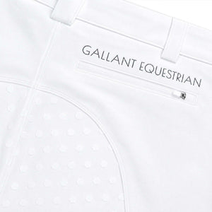 Men's competition breeches with full seat grip for equestrian riding comfort and performance