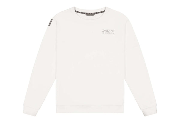 Gallant Equestrian Mens sweatshirt in white, slim fit, soft cotton fabric with spandex for breathability.