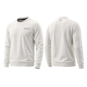 White men's sweatshirt made of loop-backed cotton and spandex with a slim-fit design for riding and casual wear