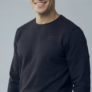 Black slim-fit mens sweatshirt for casual and winter wear