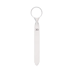 men's white pre-knotted competition tie with adjustable zip system and Gallant logo